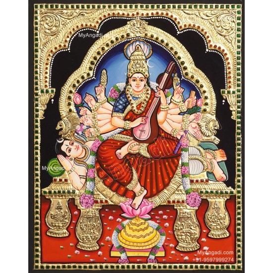 Shri Maha Shodashi Devi Tanjore Painting
