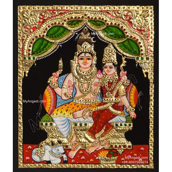 Shiva Parvathi Tanjore Painting