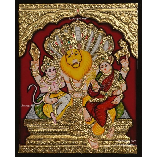 Narasimha Lakshmi Tanjore Painting Narasimha Lakshmi Tanjore Painting