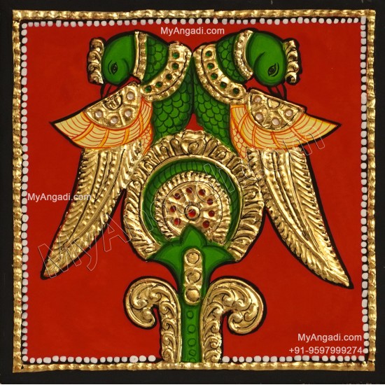 Parrot Tanjore Painting Parrot Tanjore Painting