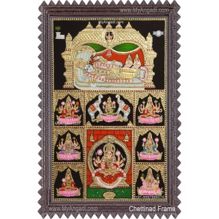 Ranganathar With Ashtalakshmi Tanjore Painting