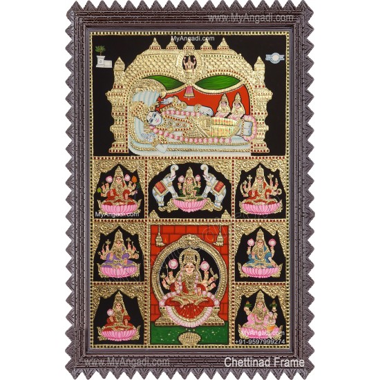 Ranganathar With Ashtalakshmi Tanjore Painting
