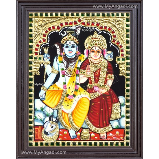 Shiva Parvathi Tanjore Painting Shiva Parvathi Tanjore Painting
