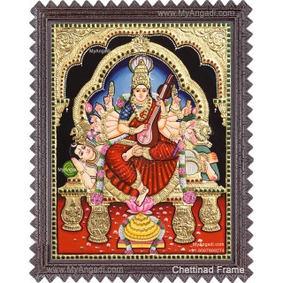 Shri Maha Shodashi Devi Tanjore Painting