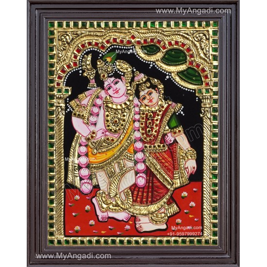 Kannan Rukmani Tanjore Painting Kannan Rukmani Tanjore Painting