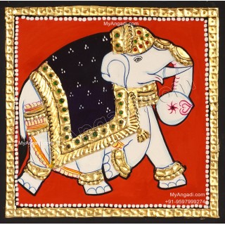 Elephant Tanjore Painting Elephant Tanjore Painting