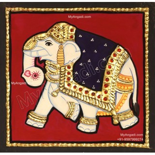 Elephant Tanjore Painting Elephant Tanjore Painting