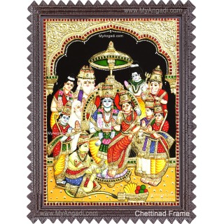 Ramar Pattabhisekam 3d Tanjore Painting