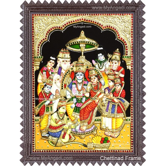 Ramar Pattabhisekam 3d Tanjore Painting