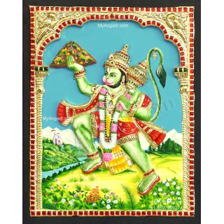 3D Hanuman Tanjore Painting