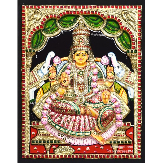 Gajalakshmi 3D Tanjore Painting