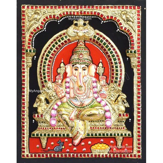 3D Ganesha Tanjore Painting