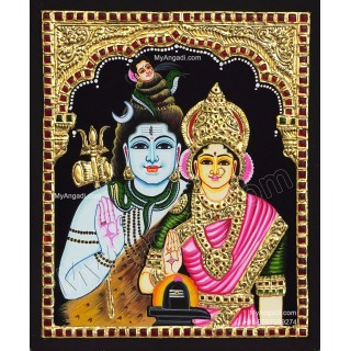 Shiva Parvathi Tanjore Painting