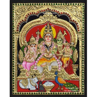 Shiva Family Tanjore Painting