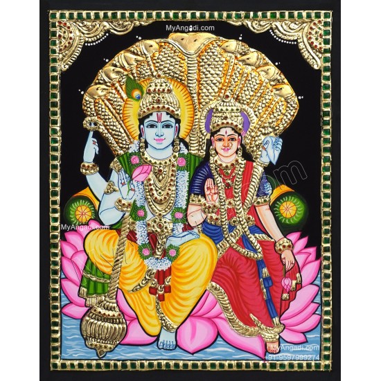 Vishnu Lakshmi Tanjore Paintings