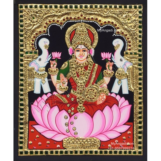 Gajalakshmi  Tanjore Painting