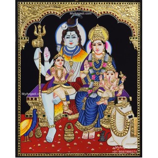 Shiva Family Tanjore Painting