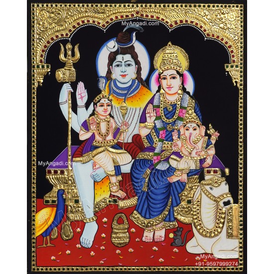 Shiva Family Tanjore Painting