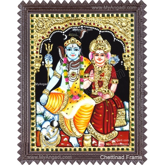 Shiva Paarvathi Tanjore Painting