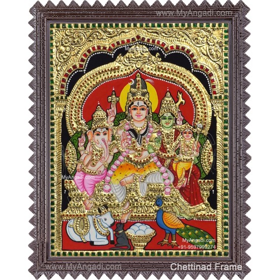 Shiva Family Tanjore Painting