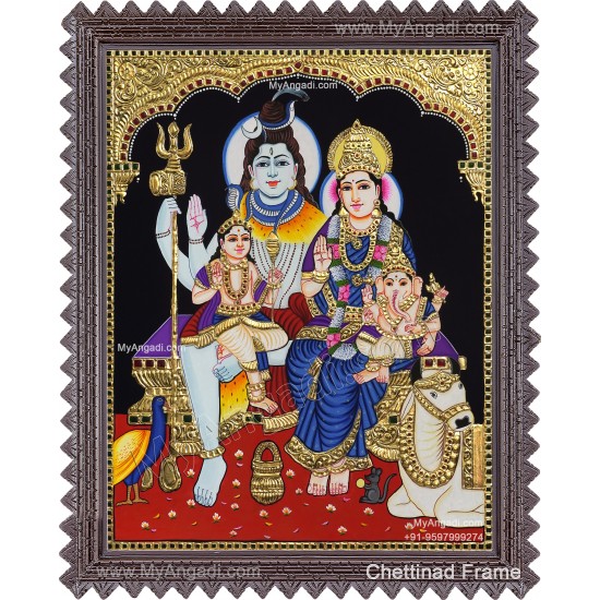 Shiva Family Tanjore Painting