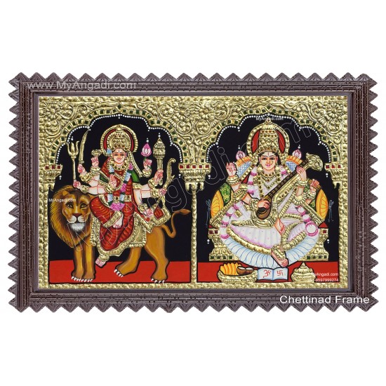 Durga Devi Saraswathi Tanjore Painting