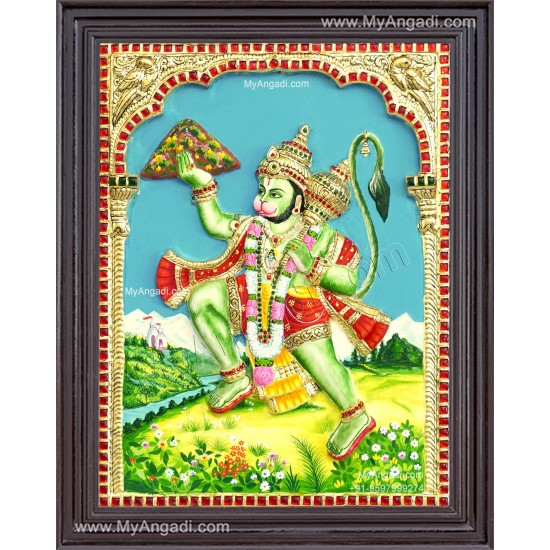 3D Hanuman Tanjore Painting