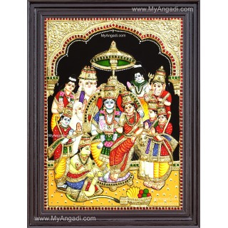 Ramar Pattabhisekam 3d Tanjore Painting