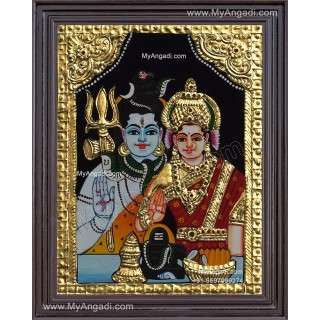 Siva Parvathi Tanjore Painting
