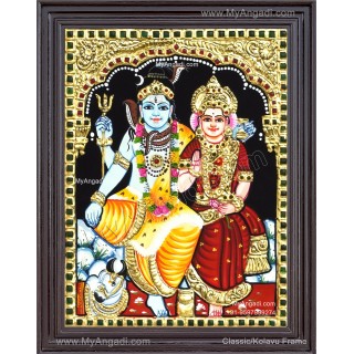 Shiva Paarvathi Tanjore Painting