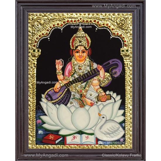 Saraswathi Tanjore Painting Saraswathi Tanjore Painting