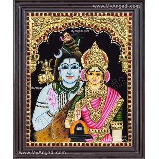 Shiva Parvathi Tanjore Painting