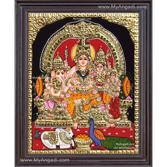 Shiva Family Tanjore Painting