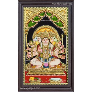 Panchamuga Hanuman Tanjore Painting