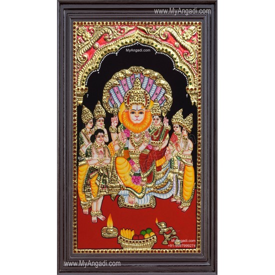 Narasimha Lakshmi Tanjore Painting