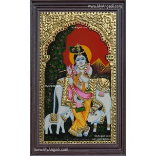 Cow Krishna Tanjore Painting