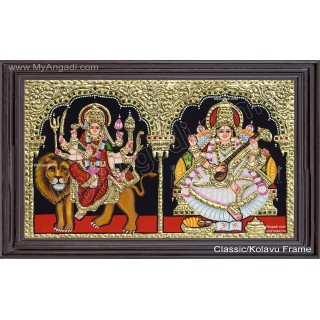 Durga Devi Saraswathi Tanjore Painting