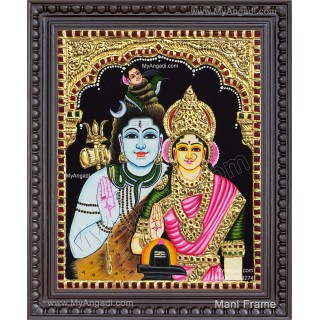 Shiva Parvathi Tanjore Painting
