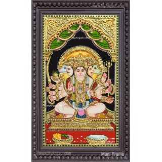 Panchamuga Hanuman Tanjore Painting