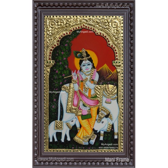 Cow Krishna Tanjore Painting