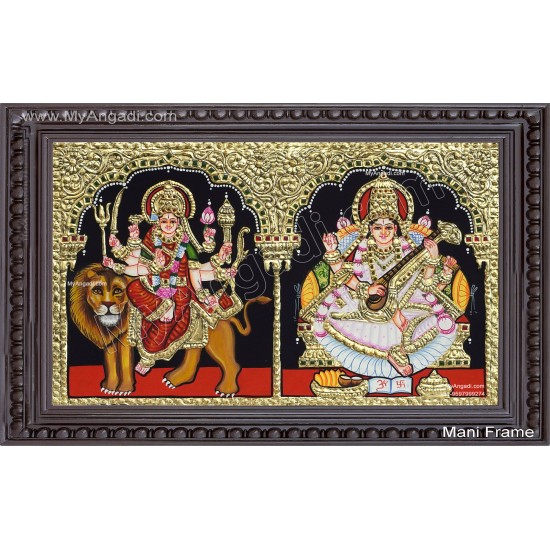Durga Devi Saraswathi Tanjore Painting