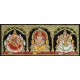 3 Panel  Lakshmi Ganesha Saraswathi Tanjore Painting