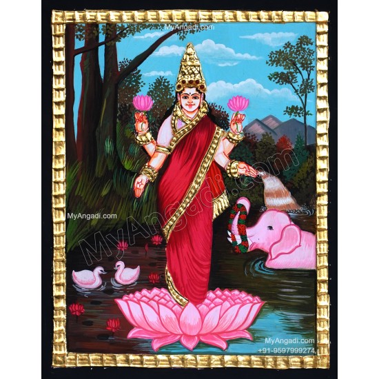 Gajalakshmi Tanjore Painting
