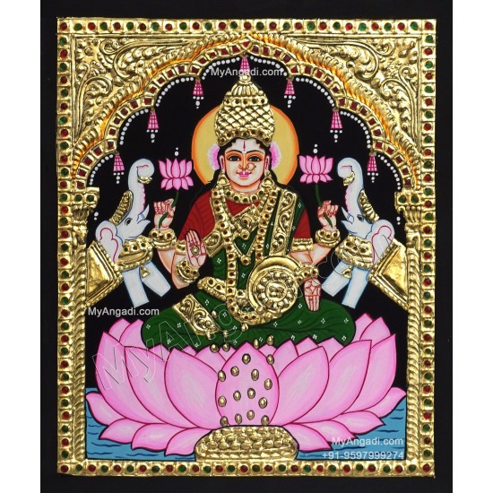 Gajalakshmi  Tanjore Painting