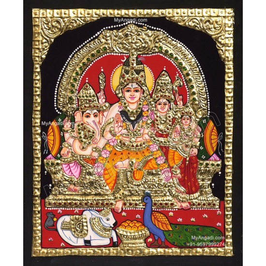 Shiva Family Tanjore Painting