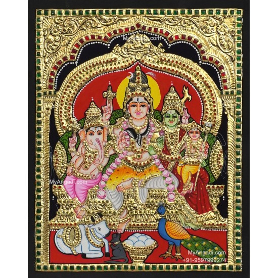 Shiva Family Tanjore Painting