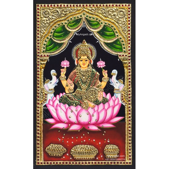 Gajalakshmi  Tanjore Painting