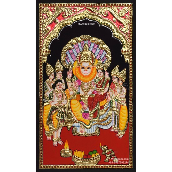 Narasimha Lakshmi Tanjore Painting