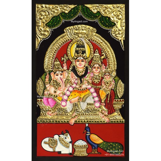 Shiva Family Tanjore Painting