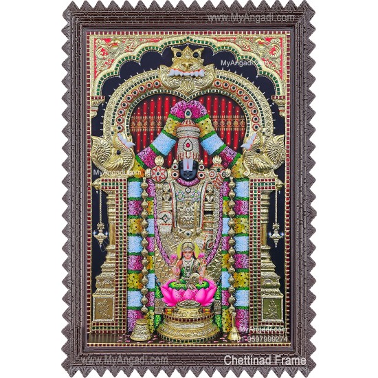 Embossed Balaji Lakshmi Tanjore Painting Embossed Balaji Lakshmi Tanjore Painting